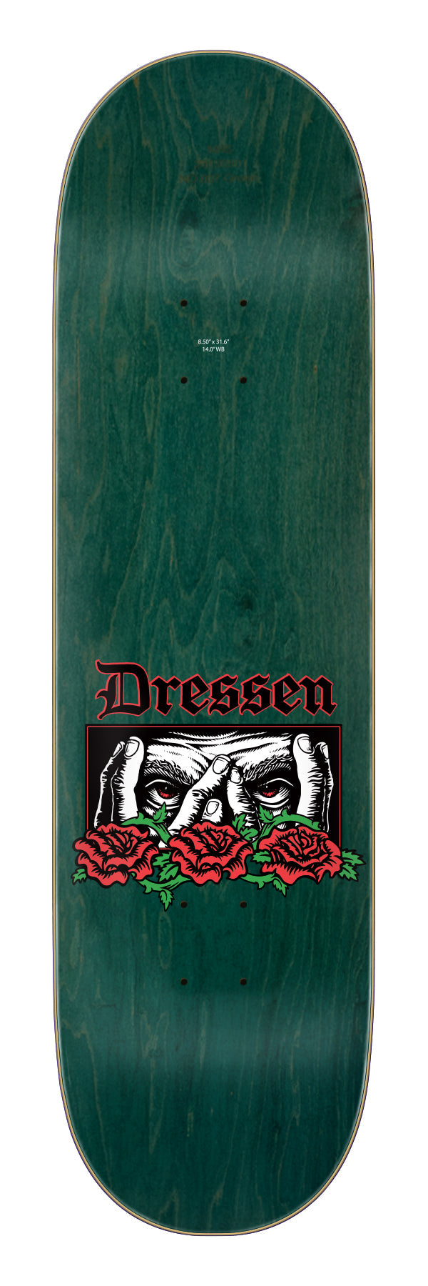 SANTA CRUZ DRESSEN ROSE VINE EVERSLICK 8.5" BLUE SKATEBOARD DECK