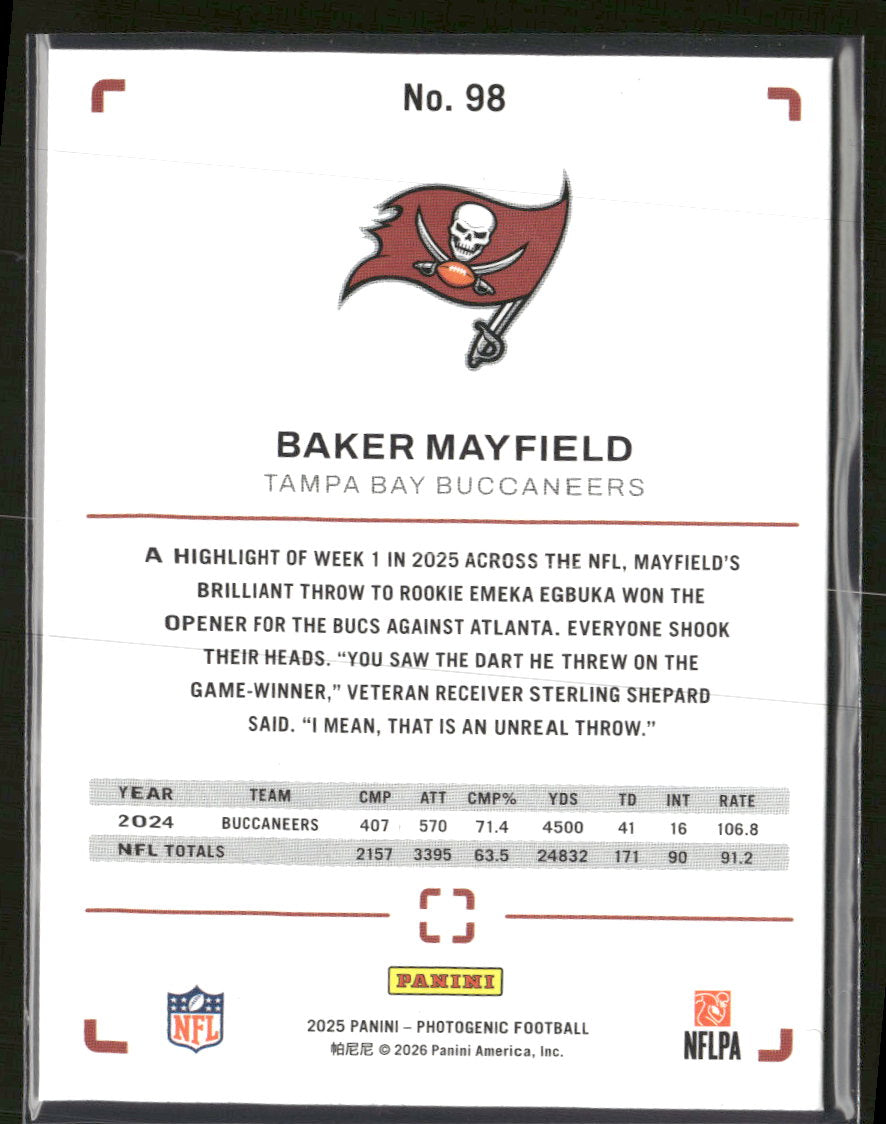 2025 Panini Photogenic Bronze Baker Mayfield #/150 #98