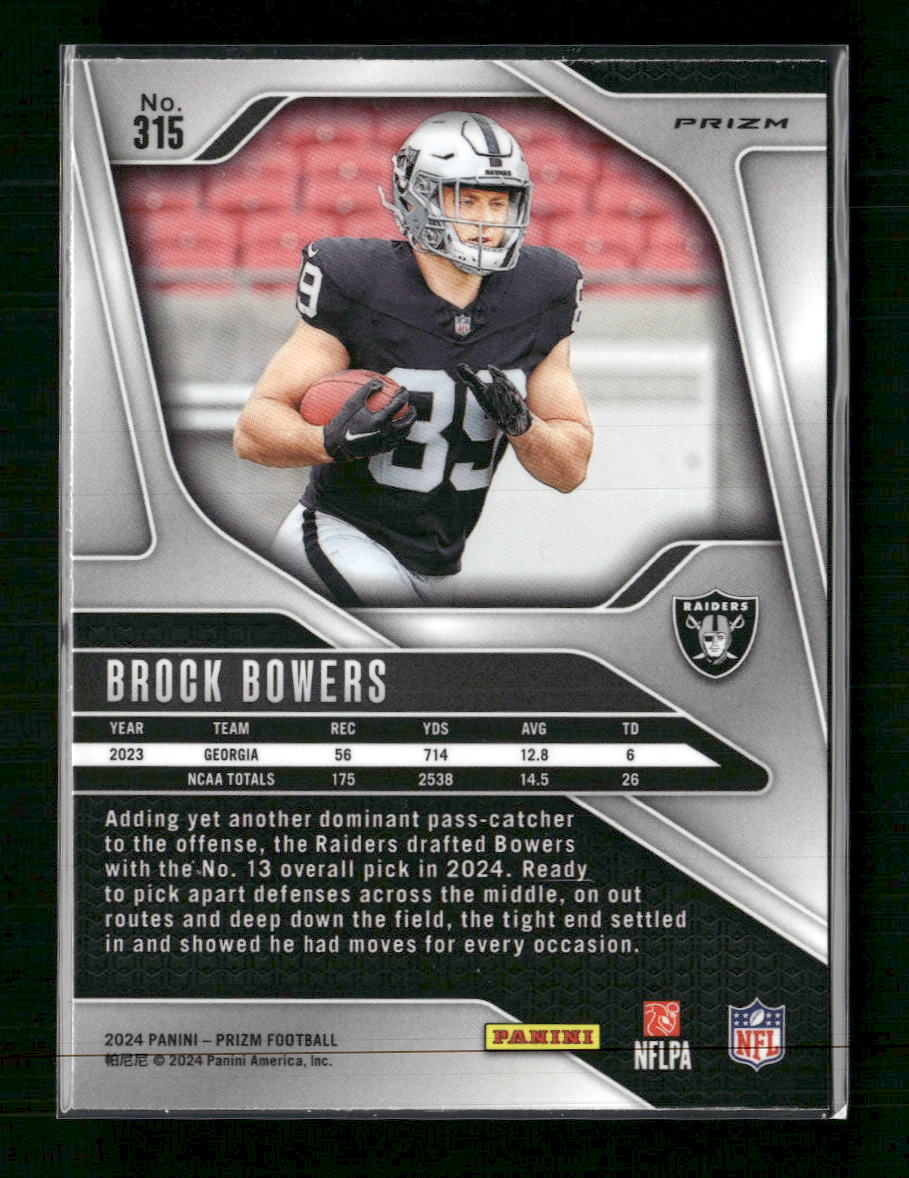 2024 Panini Prizm Purple Pulsar Brock Bowers RC #315