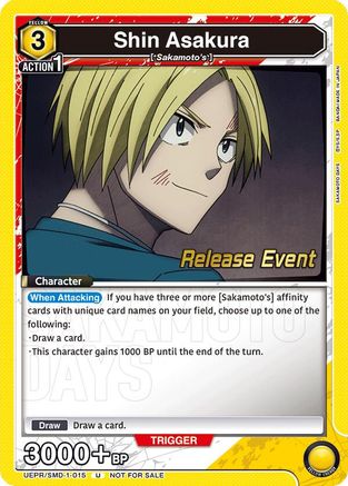 Shin Asakura (015) (Release Event) (UE19BT/SMD-1-015) - UE19BT SAKAMOTO DAYS Release Event Cards