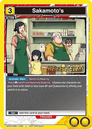 Sakamoto's (Release Event) (UE19BT/SMD-1-035) - UE19BT SAKAMOTO DAYS Release Event Cards