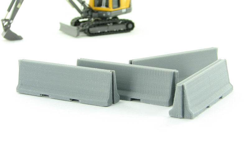 3D To Scale 64-100-GY 1/64 – Jersey Barriers Gray Miniature Scenery