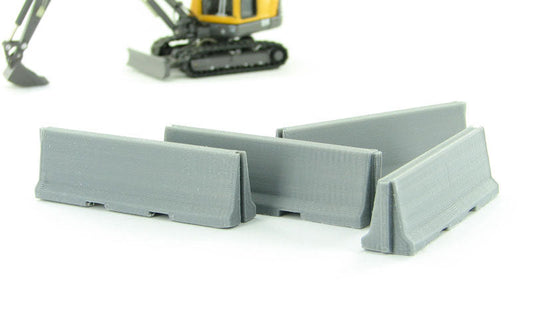 3D To Scale 64-100-GY 1/64 – Jersey Barriers Gray Miniature Scenery