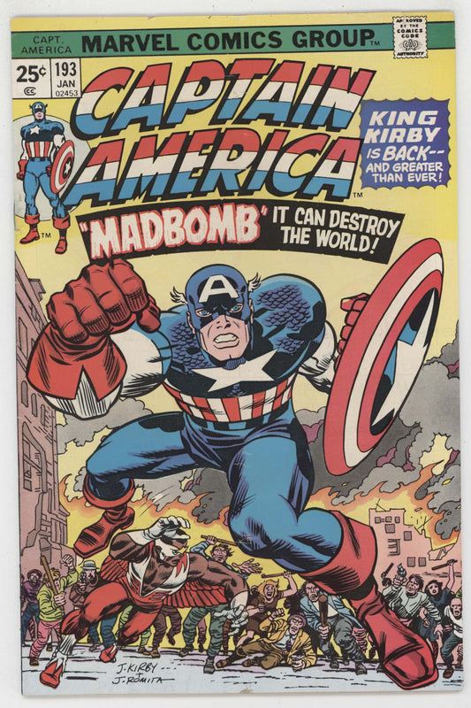 Captain America 193 Marvel 1976 VG FN Jack Kirby Falcon Madbomb