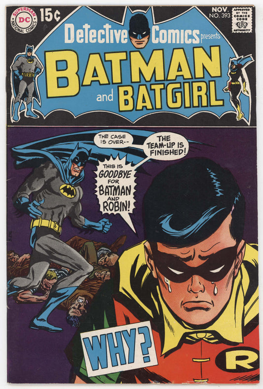 Batman Detective Comics 393 DC 1969 FN Irv Novick Robin Crying Batgirl