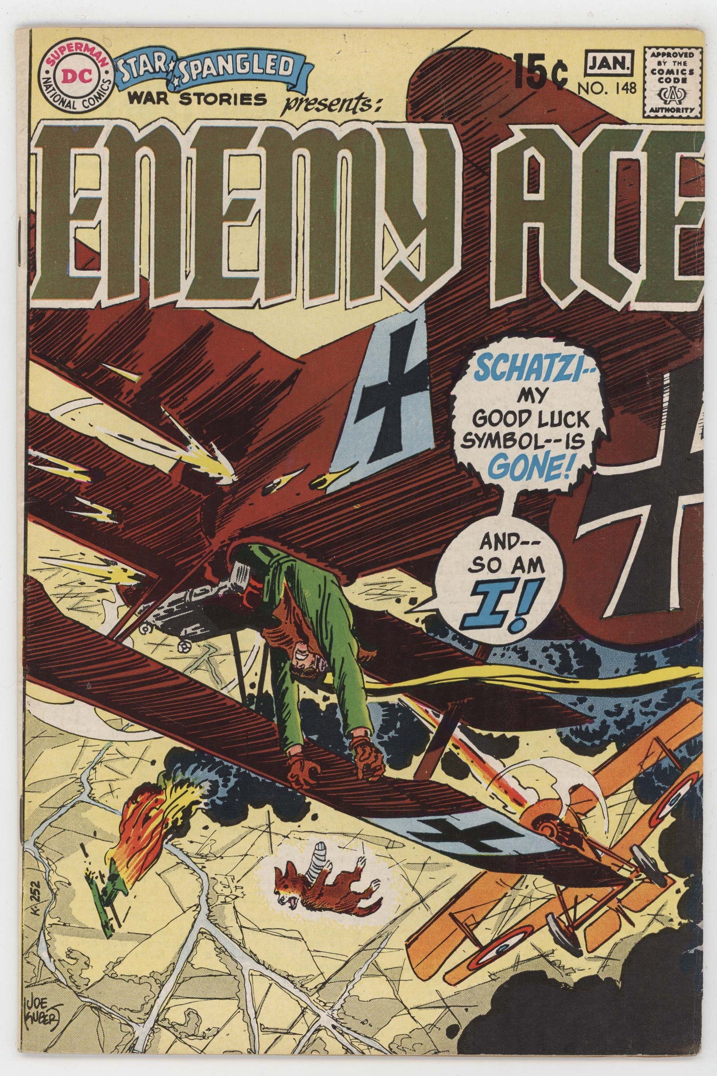 Star Spangled War Stories 148 DC 1970 VF Joe Kubert Enemy Ace Puppy Dog