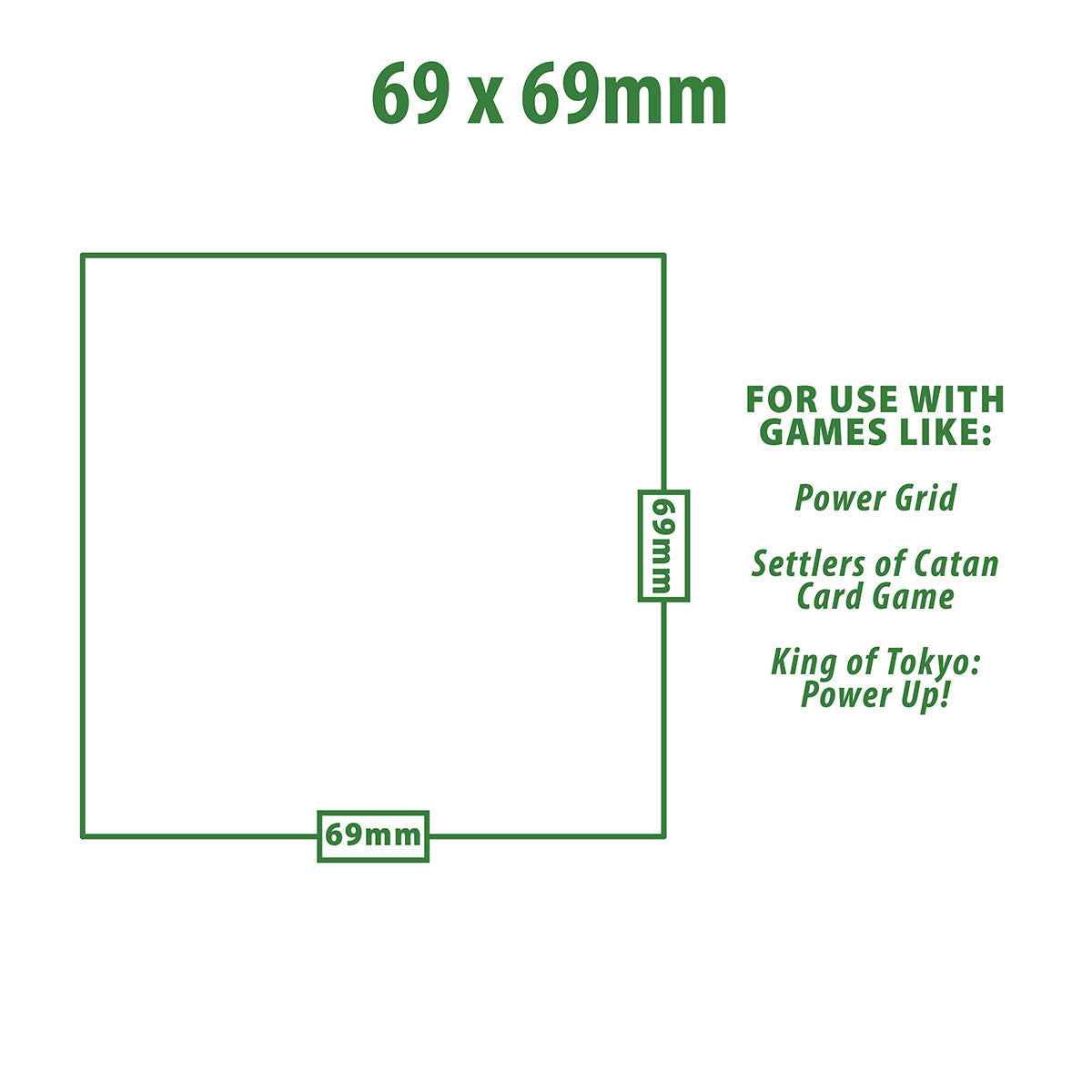 Special Sized Board Game Sleeves (50ct) for 69mm x 69mm Cards
