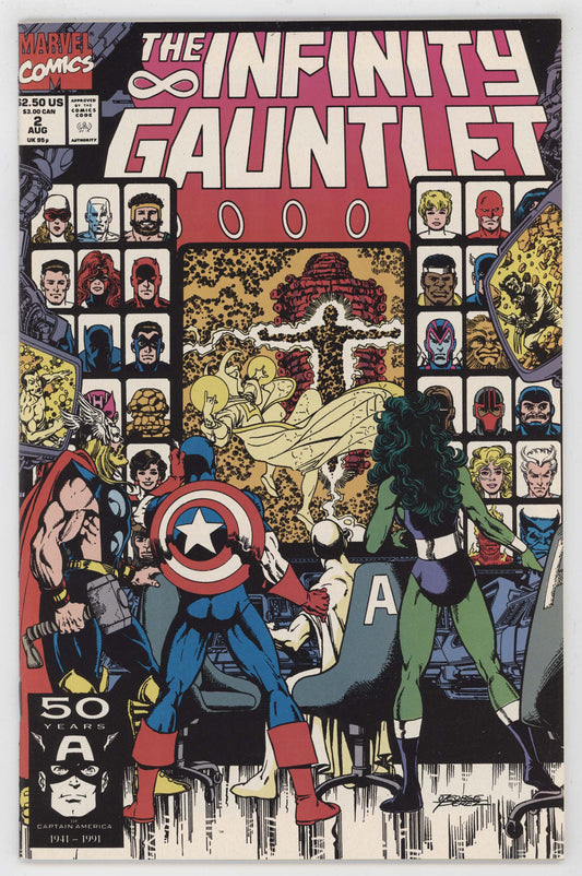 Infinity Gauntlet 2 Marvel 1991 NM Thanos Avengers Spider-Man She-Hulk