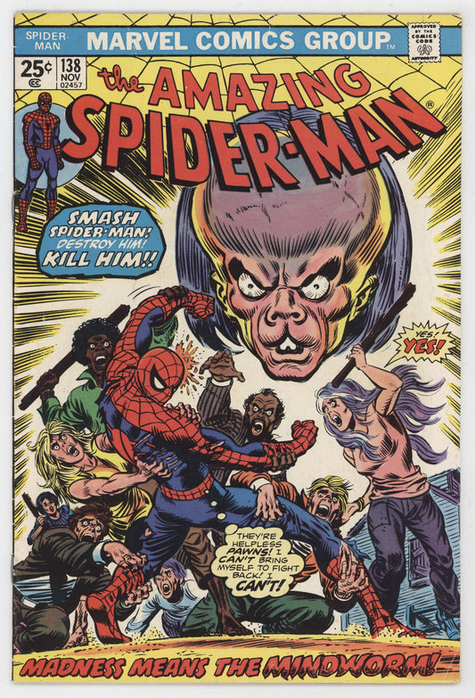 Amazing Spider-Man 138 Marvel 1974 FN 1st Mindworm John Romita