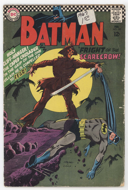 Batman 189 DC 1967 GD VG 1st Silver Age Scarecrow Carmine Infantino