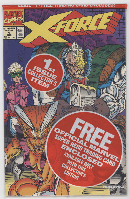 X-Force 1 Marvel 1991 NM Polybag Shatterstar Card Rob Liefeld