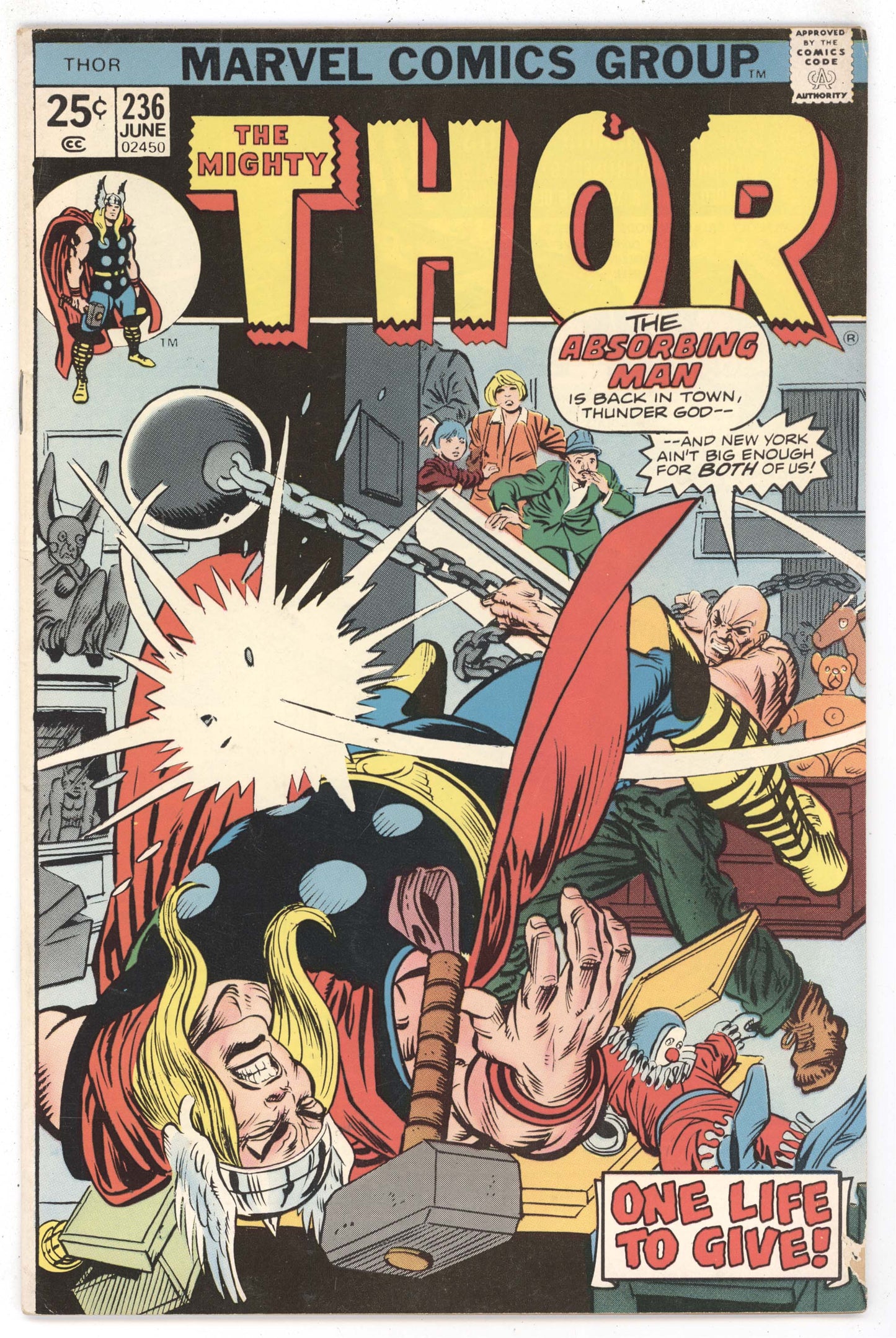 Mighty Thor 236 Marvel 1975 VG Gil Kane Gerry Conway Absorbing Man