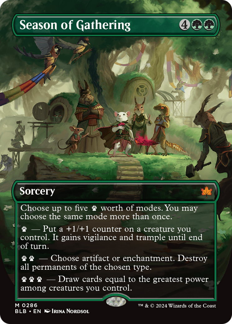 Season of Gathering (BLB-286) - Bloomburrow: (Showcase) (Borderless)