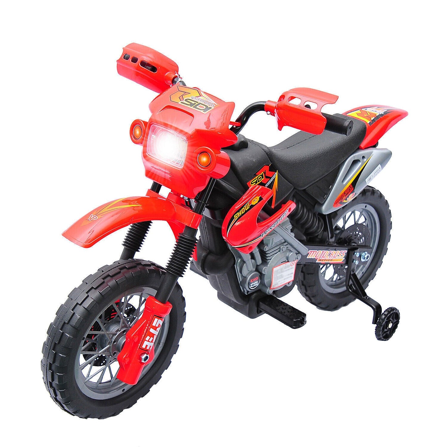 6V Electric Dirt Bike Battery Motorcycle Toy for Kids with Training Wheels