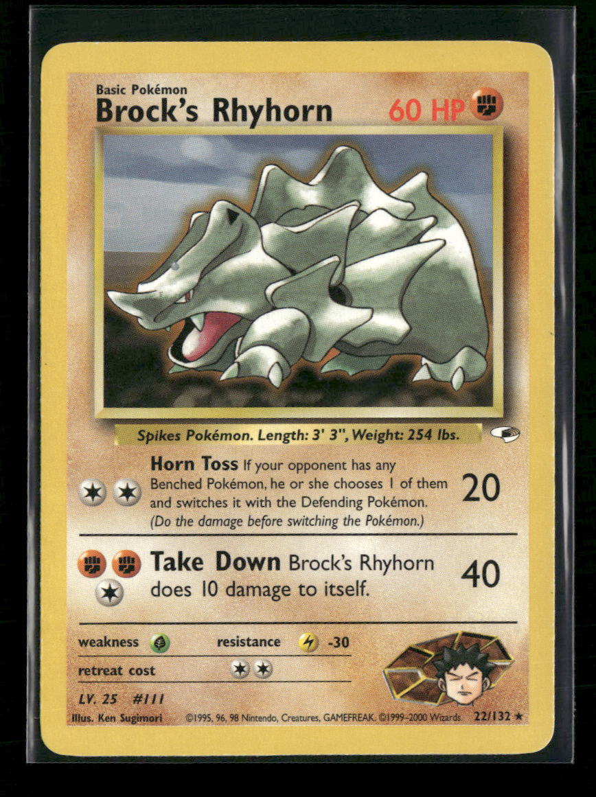 Gym Heroes Brock's Rhyhorn (22) Unlimited #022/132