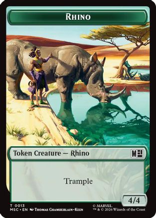 Rhino (013) // Beast (011) Double-Sided Token (MSC-13 // 11) - Commander: Marvel Super Heroes