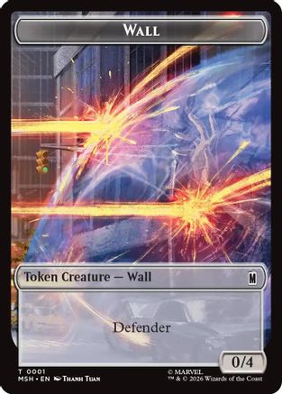 Wall // Moloid Double-Sided Token (MSH-001/013) - Marvel Super Heroes Foil