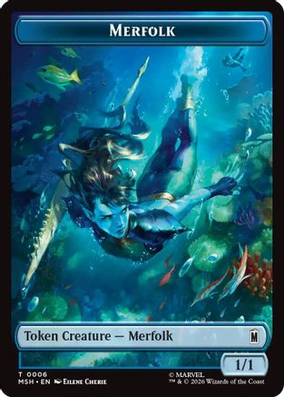 Merfolk // Doombot Double-Sided Token (MSH-006/018) - Marvel Super Heroes
