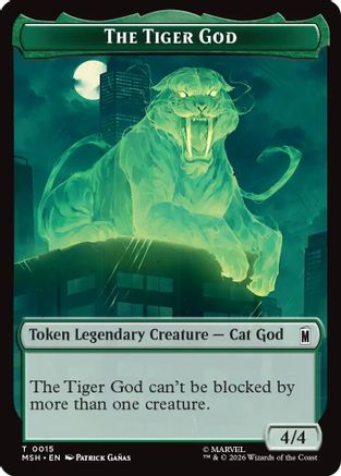The Tiger God // Sturdy Shield Double-Sided Token (MSH-015/021) - Marvel Super Heroes Foil
