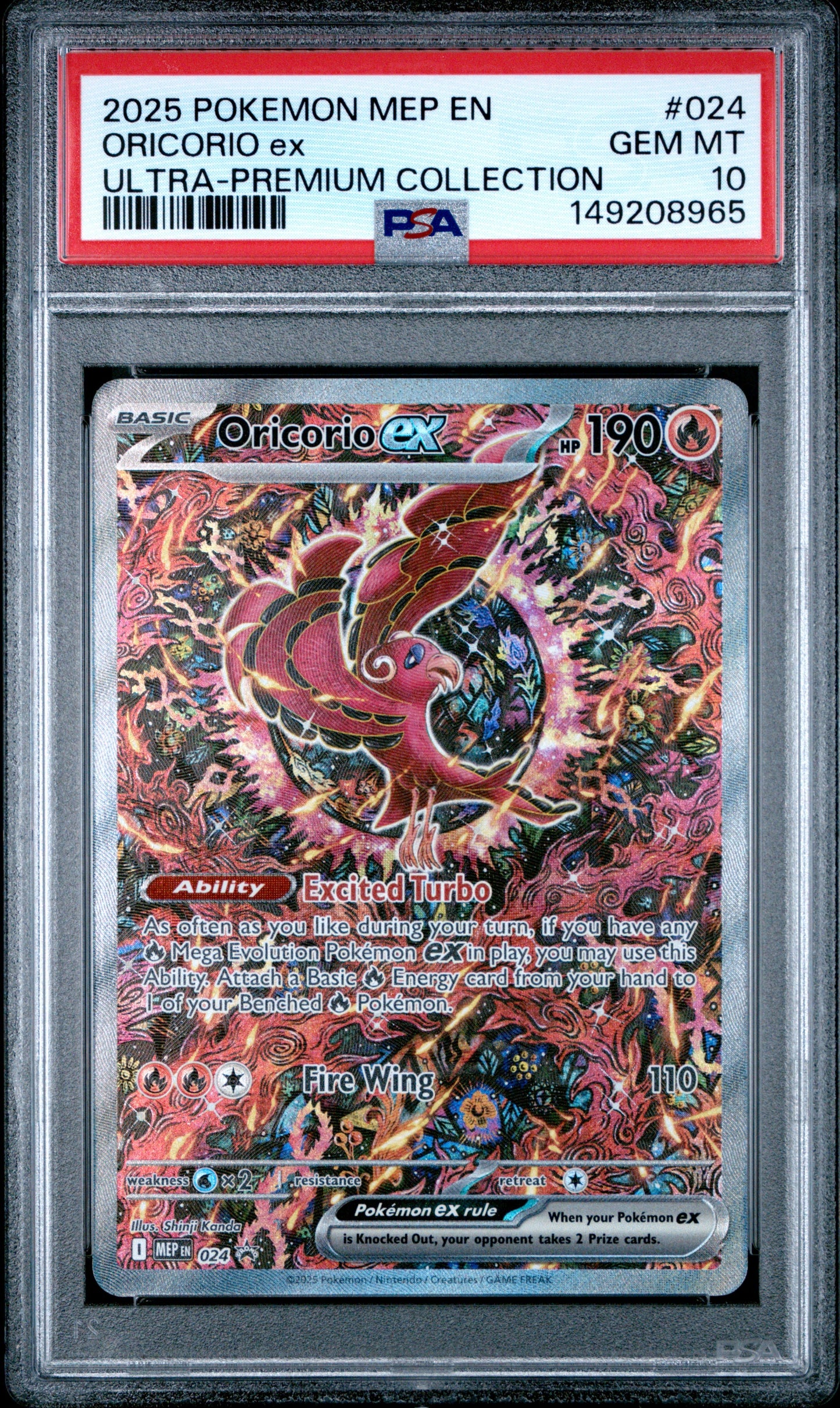 2025 Pokemon Black Star Promo Ultra-Premium Collection Oricorio Ex 10 PSA #024