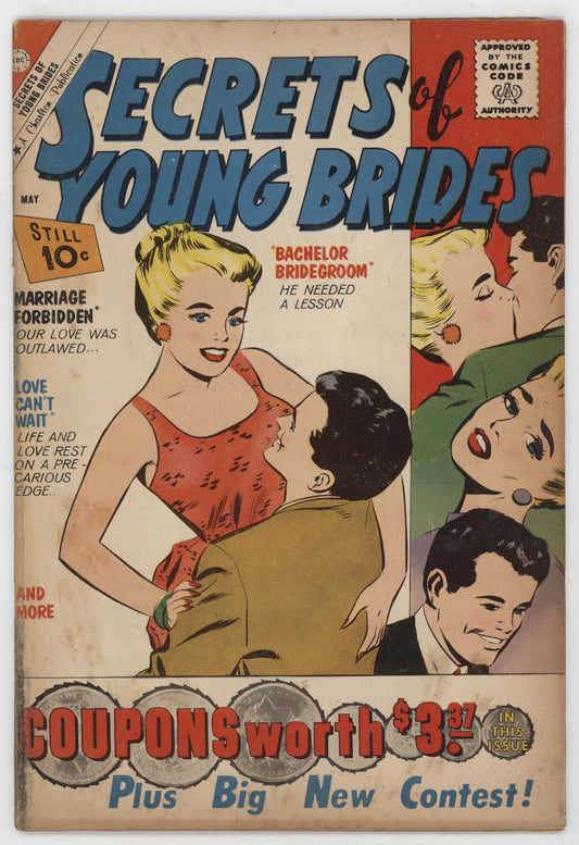 Secrets Of Young Brides 25 Charlton 1961 GD VG Joe Sinnott GGA Romance Kiss