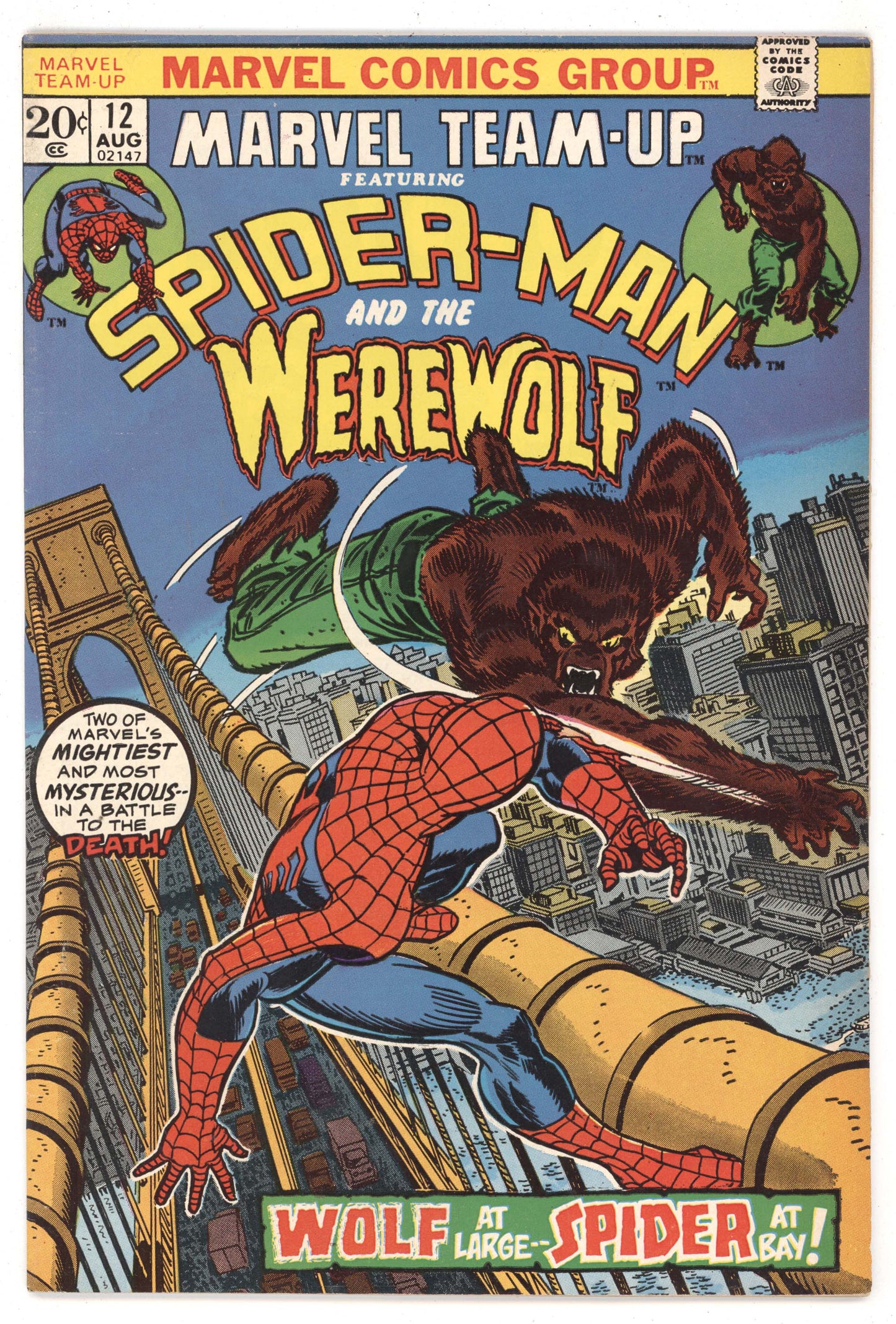 Marvel Team-Up 12 1973 VG Gil Kane Werewolf By Night Golden Gate Bridge