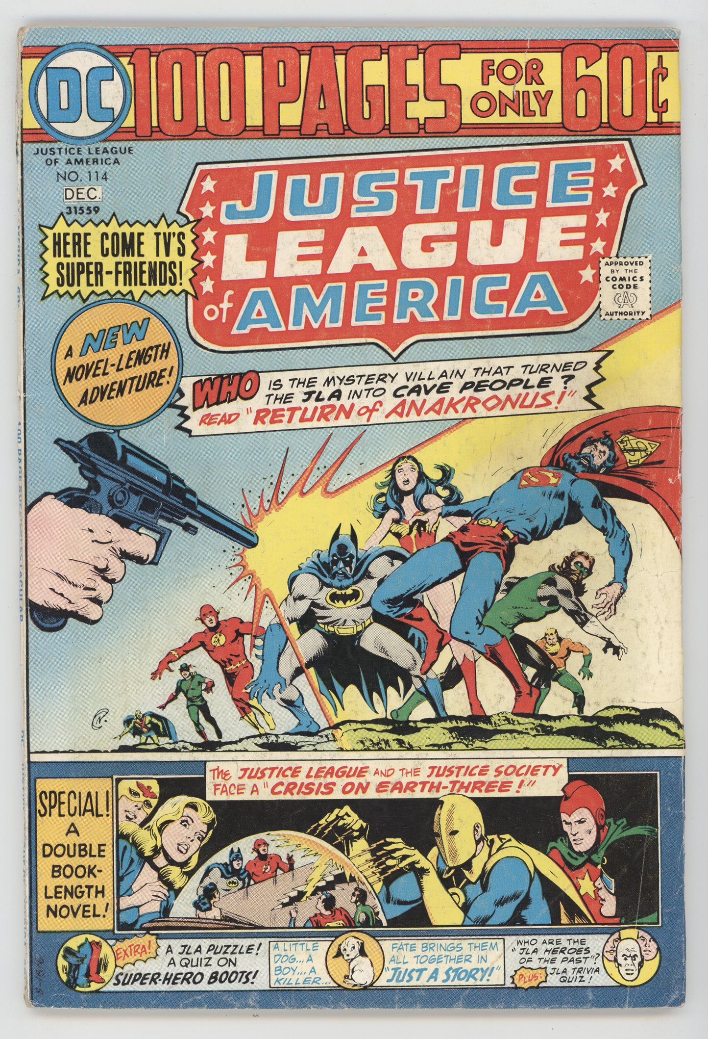 Justice League Of America 114 DC 1974 VG FN Superman Batman Flash Green Lantern