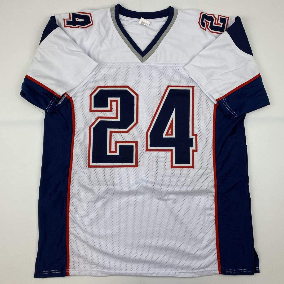 Autographed/Signed Stephon Gilmore New England White Football Jersey PSA/DNA COA