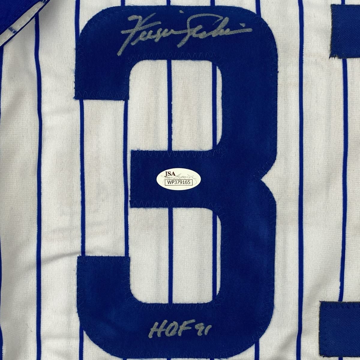 Autographed/Signed Ferguson Fergie Jenkins HOF 91 Chicago Pinstripe Baseball Jersey JSA COA