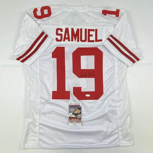 Autographed/Signed Deebo Samuel San Francisco White Football Jersey JSA COA