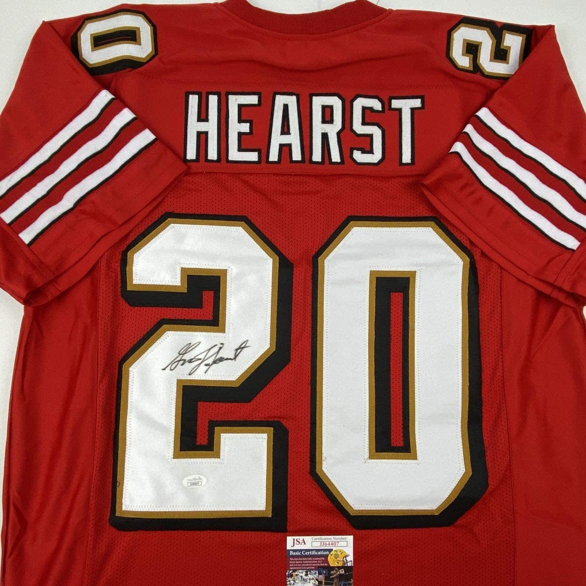 Autographed/Signed Garrison Hearst San Francisco Red Football Jersey JSA COA