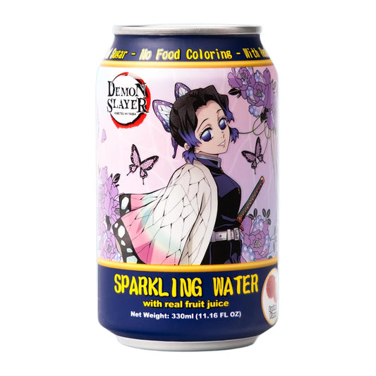 Demon Slayer Lychee Sparkling Water – 11.16 fl oz (330 ml) Cans – Shinobu Kocho Collectible Anime Drink (1 Can)