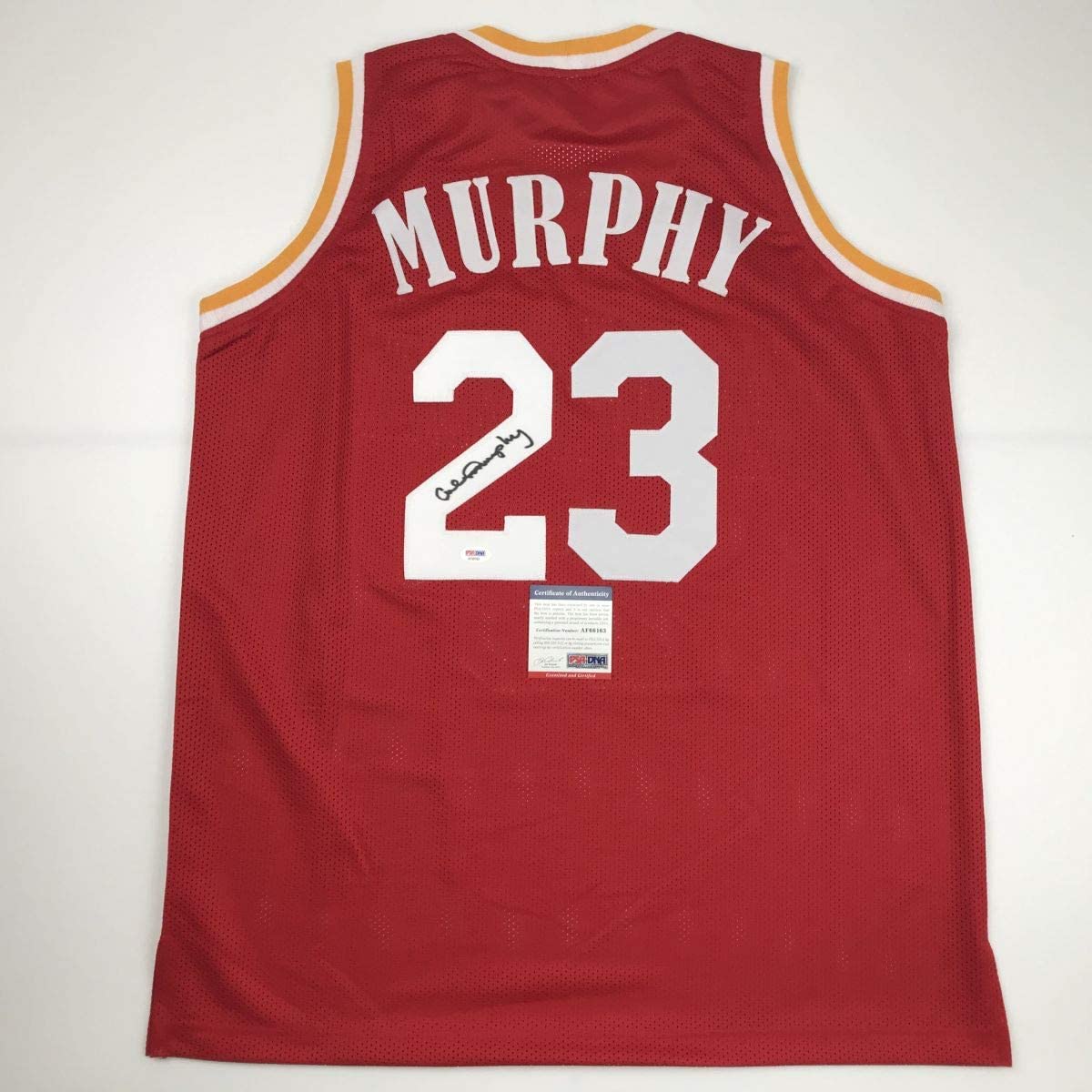 Autographed/Signed Calvin Murphy Houston Red Basketball Jersey PSA/DNA COA