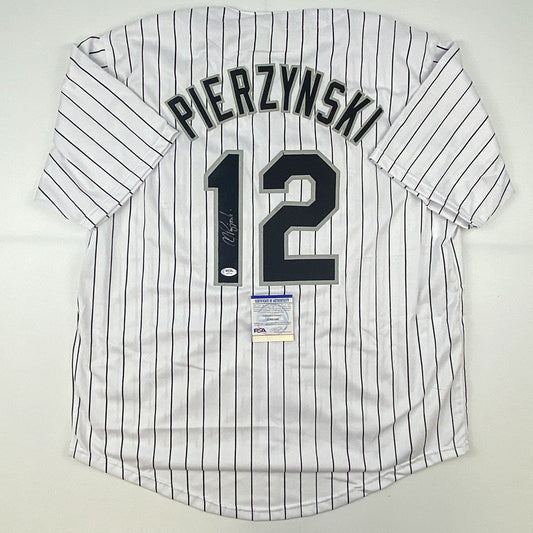 Autographed/Signed AJ A.J. Pierzynski Chicago Pinstripe Baseball Jersey PSA/DNA COA