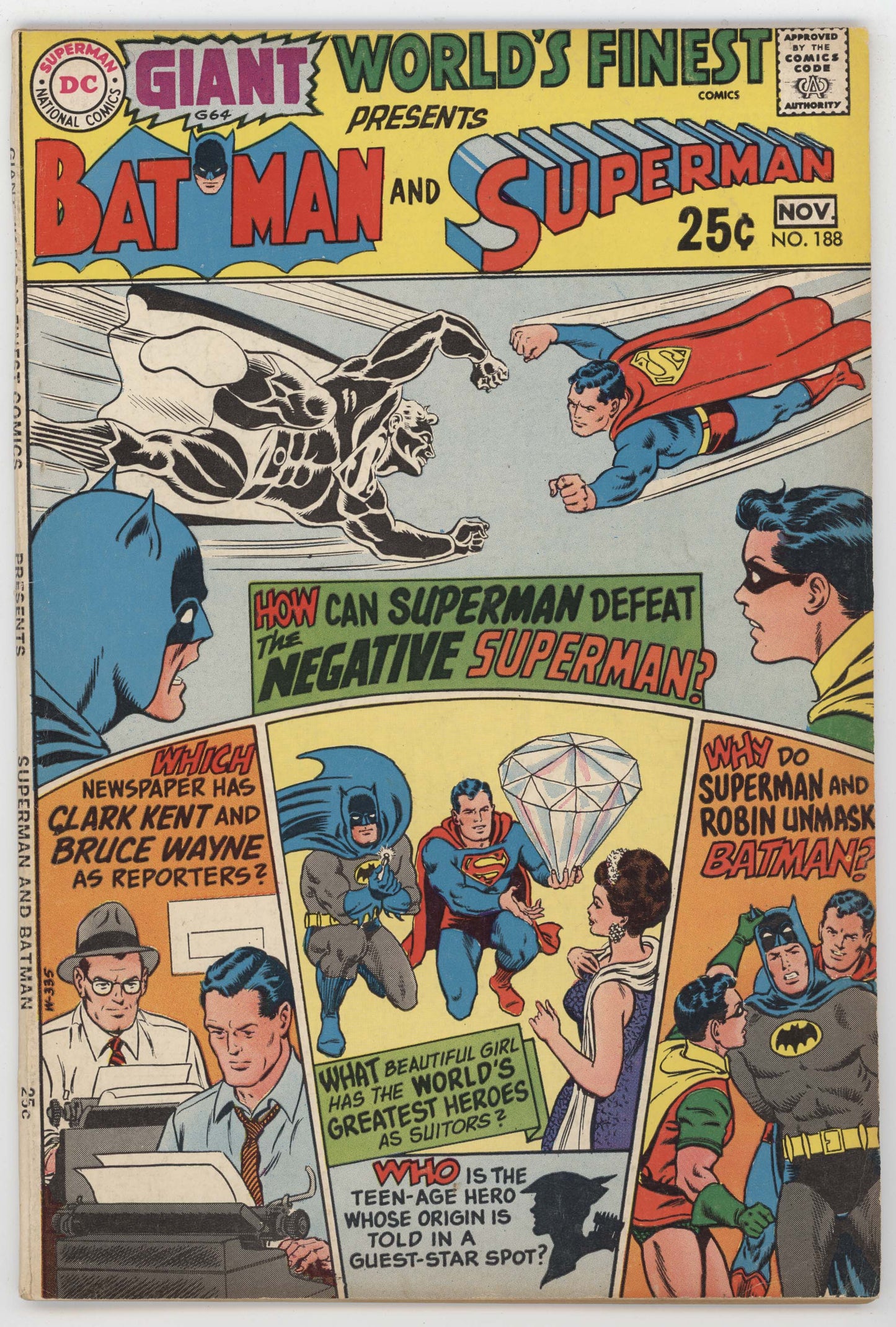 World's Finest 188 DC 1969 FN Curt Swan Superman Batman Robin