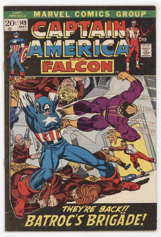 Captain America 149 Marvel 1972 FN VF Gil Kane Falcon Batroc Nick Fury