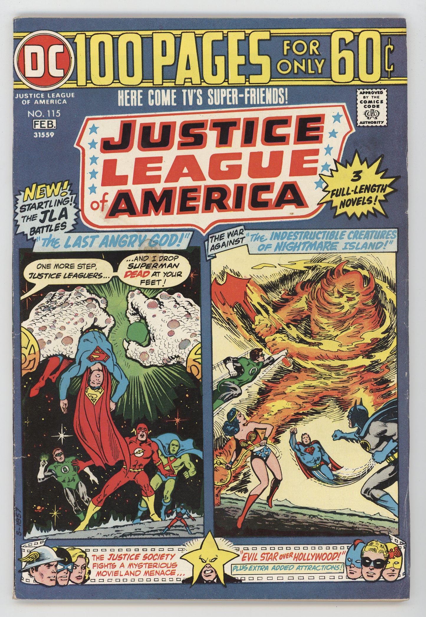 Justice League Of America 115 DC 1975 VG FN Superman Batman Flash Green Lantern