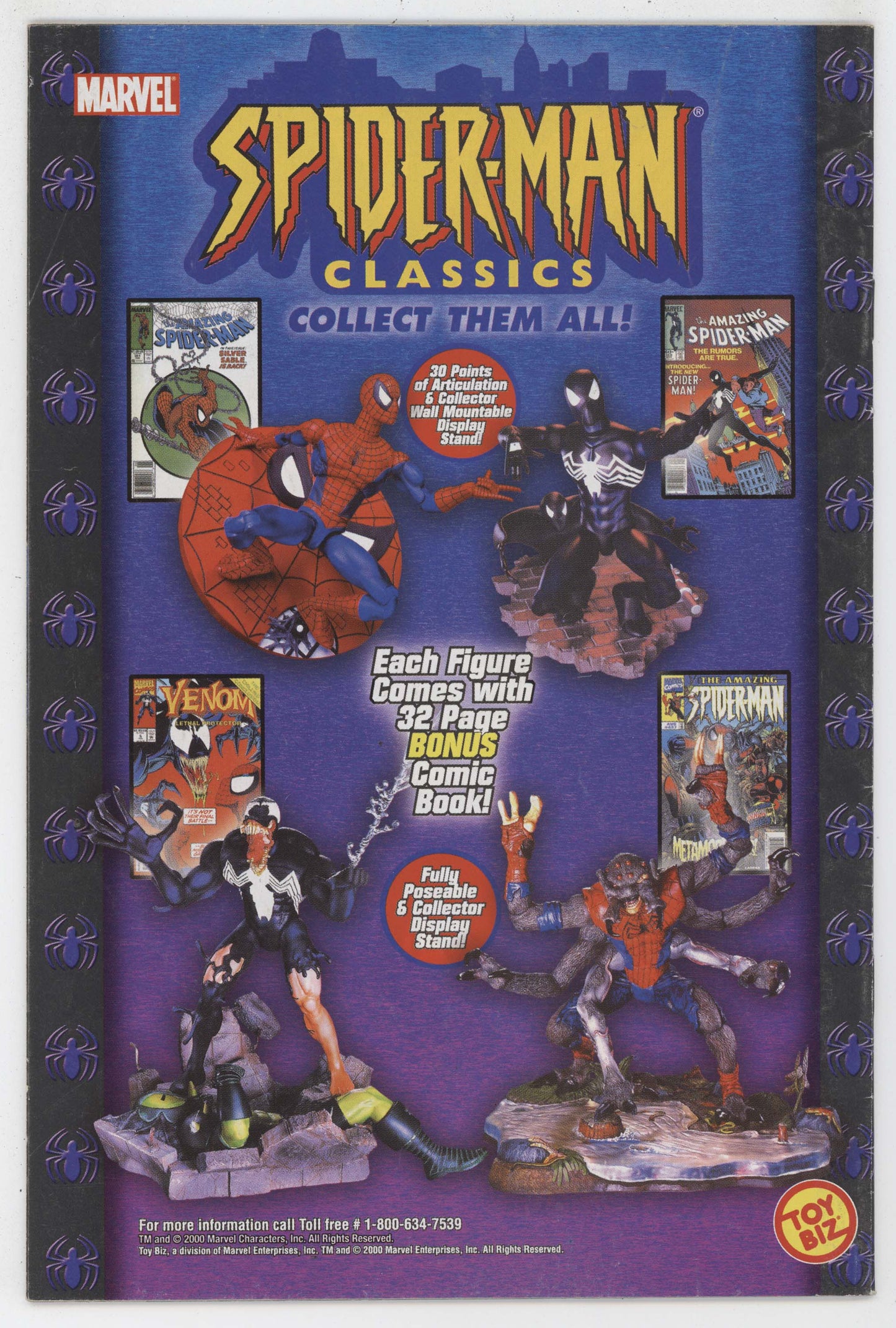 Venom Lethal Protector 6 Marvel 2000 FN Spider-Man Marvel Legends Reprint