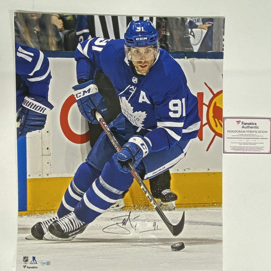 Autographed/Signed John Tavares Toronto Maple Leafs 16x20 Hockey Photo Fanatics COA