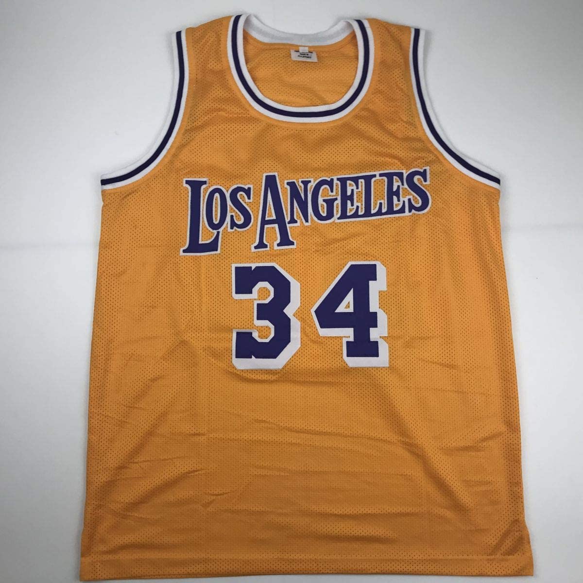 Autographed/Signed Shaquille Shaq O'Neal Los Angeles LA Yellow Basketball Jersey Beckett BAS COA