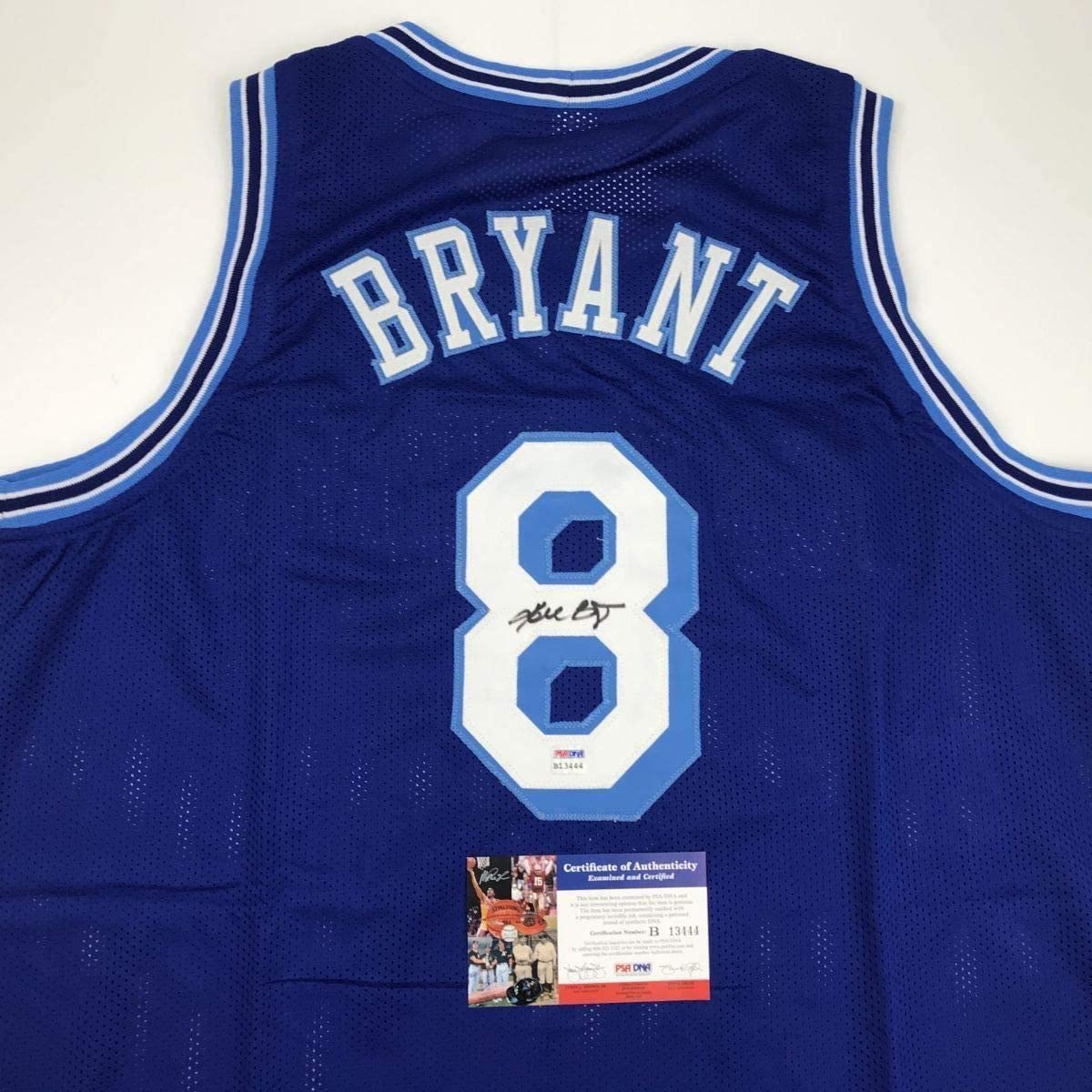 Autographed/Signed Kobe Bryant #8 Los Angeles LA Blue Retro Basketball Jersey PSA/DNA COA