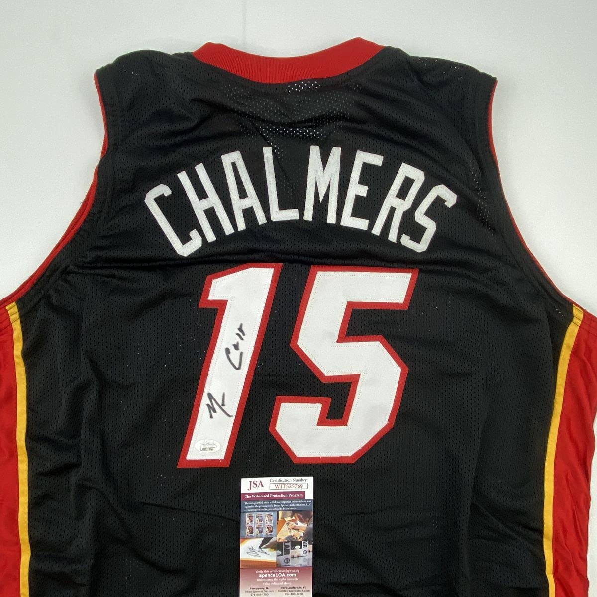 Autographed/Signed Mario Chalmers Miami Black Basketball Jersey JSA COA