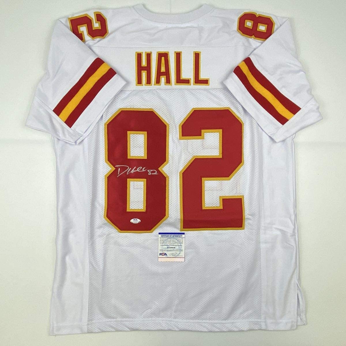 Autographed/Signed Dante Hall Kansas City White Football Jersey PSA/DNA COA