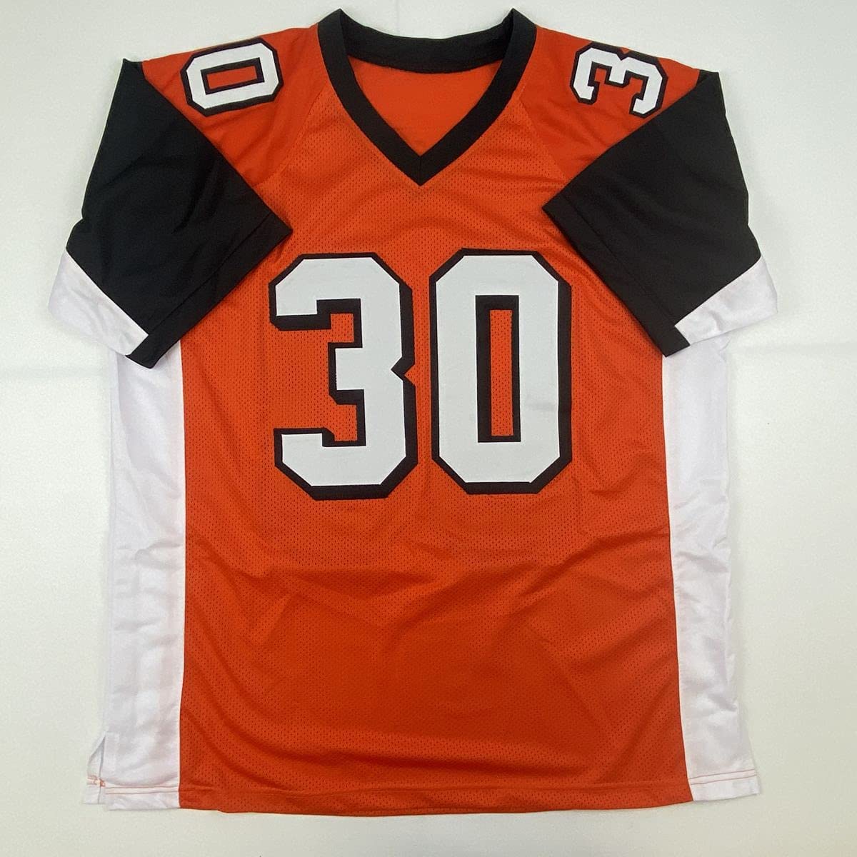 Autographed/Signed Ickey Woods Cincinnati Orange Football Jersey Beckett BAS COA