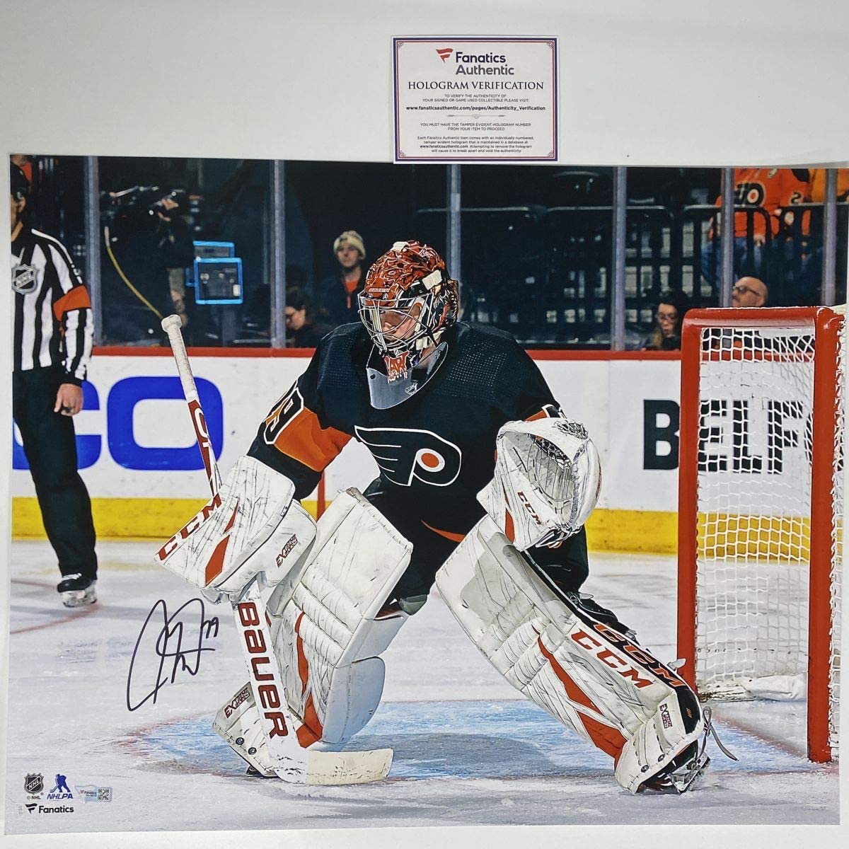 Autographed/Signed Carter Hart Philadelphia Flyers 16x20 Hockey Photo Fanatics COA