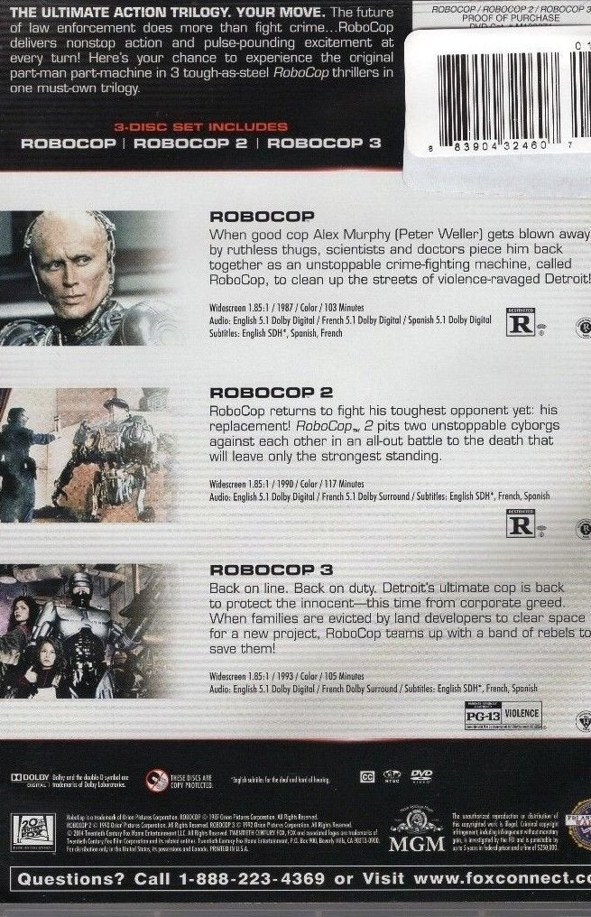 MGM: DVDs, Robocop Trilogy