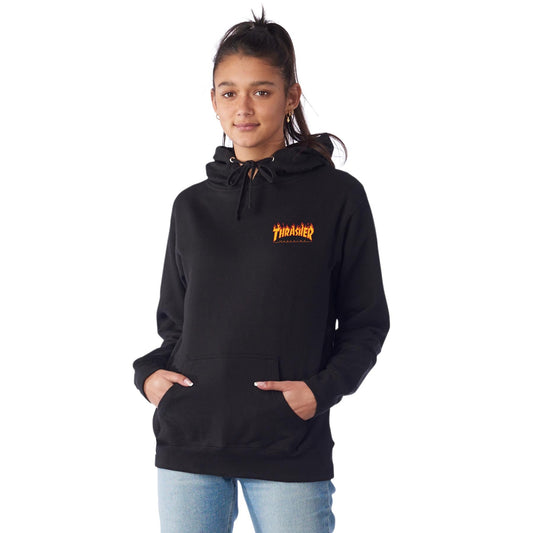 Santa Cruz x Thrasher Flame Dot Hooded Mid Wt Boyfriend Sweatshirt