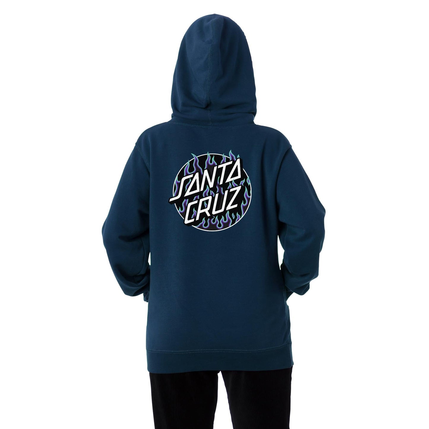 Santa Cruz x Thrasher Flame Dot Hooded Mid Wt Boyfriend Sweatshirt