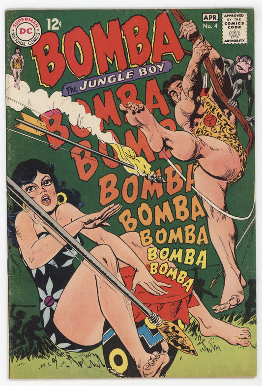 Bomba The Jungle Boy 4 DC 1968 FN VF Jack Sparling GGA Bikini War Drum