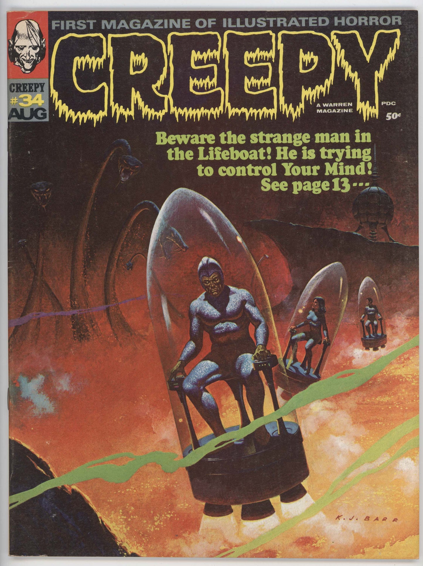 Creepy Magazine 34 Warren 1970 VF Ken Barr